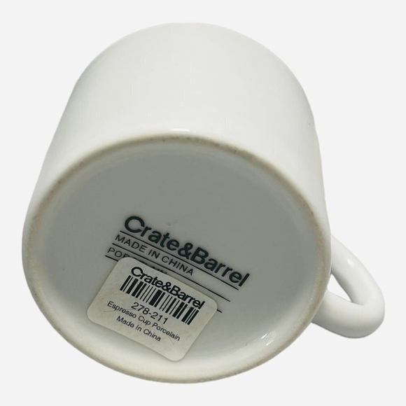 Set of 4 Coffee Mug Crate & Barrel Espresso Cups 4x White Porcelain Espresso Mug - Picture 8 of 12